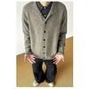 Vintage Japanese Style Stand Collar Knit Cardigan Solid Color Loose Fit Single Breasted Sweater Top Women
