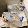 Women Transparent Sneakers Ladies Platform Jelly Shoes Laser Casual Shoes Shining Running Footwear