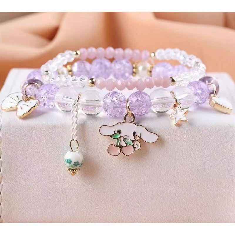 Children's Cartoon Crystal Beaded Bracelet - Cute Layered Jewelry for Girls & Best Friends