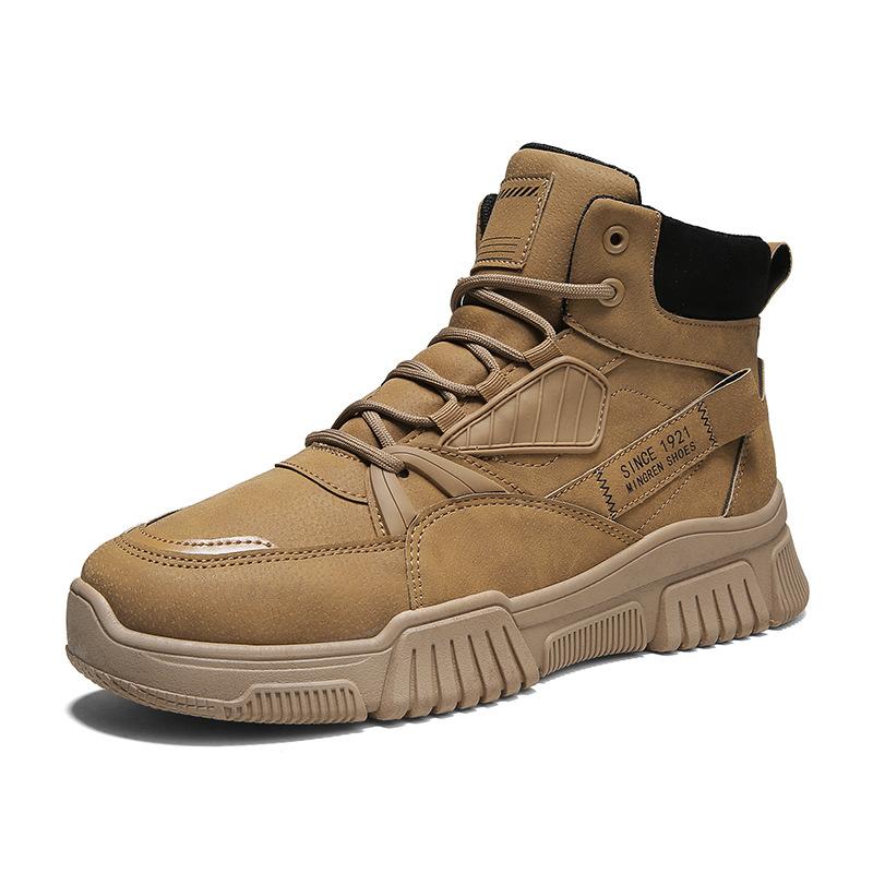 Fashion Men Boots Retro High Top Leather Booties Autumn Winter Platform Boots Outdoor Tooling Men Shoes Botas De Hombre