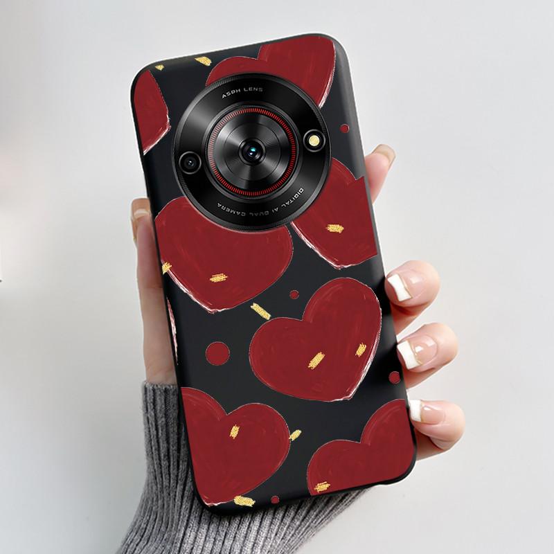 Милый Мультяшный Чехол Для ZTE Blade A75 5G/Nubia Focus 5G/Nubia Calf 5G Печатный Корпус Защитная Крышка Мягкий Силикон Черный Корпус