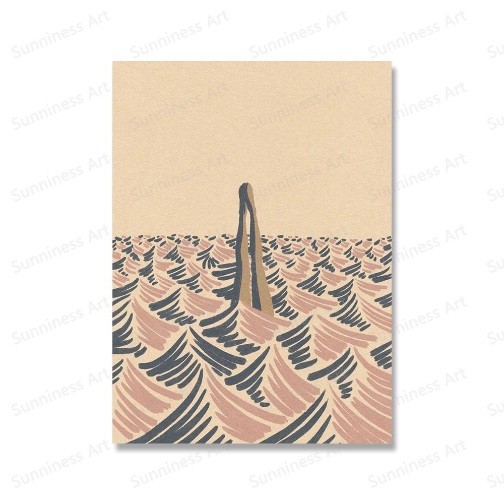 Картина на холсте с изображением волны серфера, плывущей женщины, принты, абстрактный пейзаж, пляж, плавание, постеры, домашнее искусство, декор, картины для гостиной