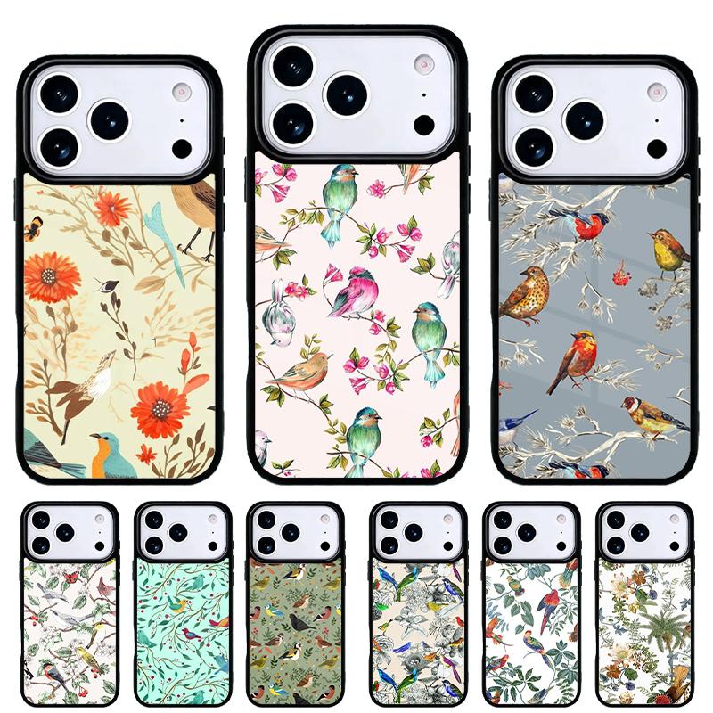 Чехол для телефона «Садовые птицы» для iPhone 17 16 15 14 13 Pro Max Задняя крышка для 12 11 Pro Coque