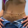 Sexy Double Layer Colorful Stone Chain for Women Crystal Butterfly Waist Bead Belly Chain Belly Belt Summer Beach Body Zircon
