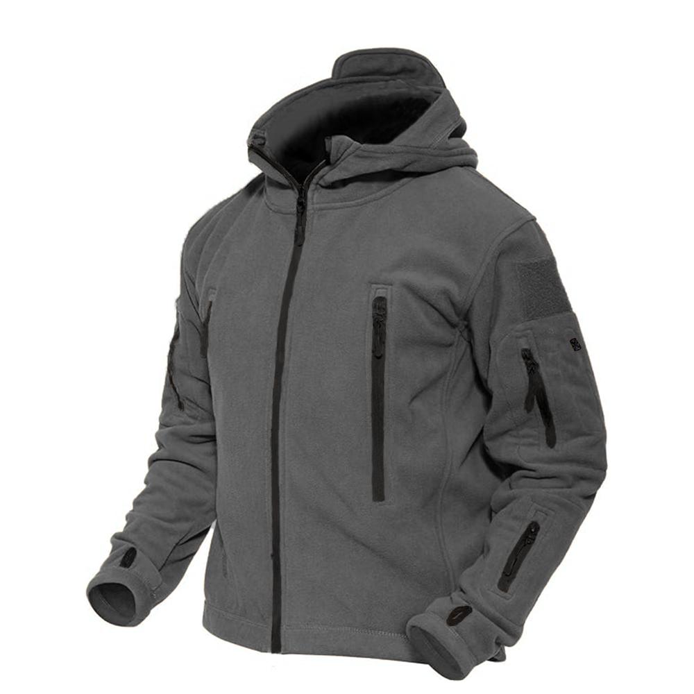 Fall Men's Jacket Coats Outdoor Fleece Casual Top Men's Outdoor Hiking Tactical Hooded Zipper Jacket