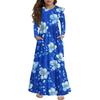Girls' Tiered Ruffle Dress - Long Sleeve Printed Maxi With Pockets