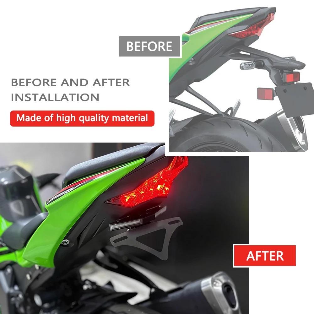 Держатель номерного знака со светодиодной подсветкой для KAWASAKI NINJA ZX 636 ZX-6R 2024 2025 ZX6R ZX 6R Мотоцикл Укоротитель хвоста Удалитель заднего крыла