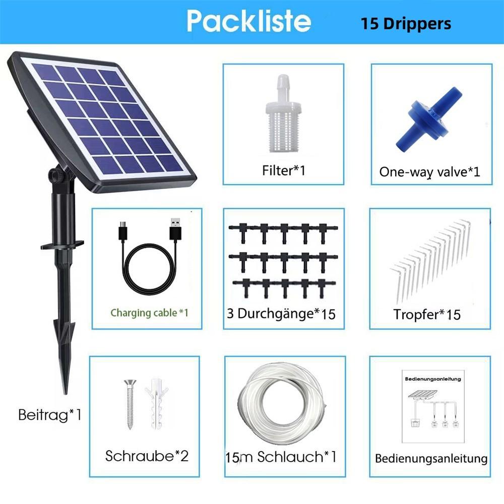 Солнечная автоматическая система капельного орошения. Самополивные устройства на солнечной энергии с датчиком воды. Поддерживаются 10-15 горшков растений.