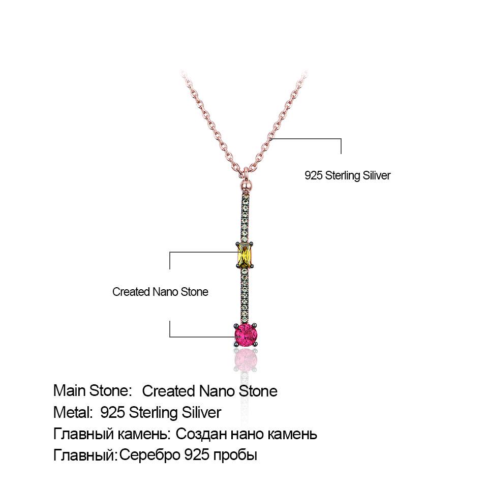 Umcho Создано нано цитриновое рубиновое ожерелье с подвеской, твердое ожерелье из стерлингового серебра 925 пробы для женщин, офисные украшения, высокое качество