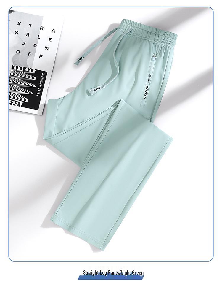 Женские быстросохнущие брюки из ледяного шелка для защиты от солнца - Летние эластичные брюки до щиколотки для активного отдыха