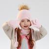 Children's Hat Scarf Gloves Three-Piece Set Winter Boys Girls Outdoor Velvet Warm Ear Protection Knitted Wool Hat