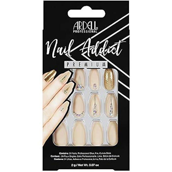 Faux ongles Ardell Nail Addict Nude Jeweled (24 pcs)