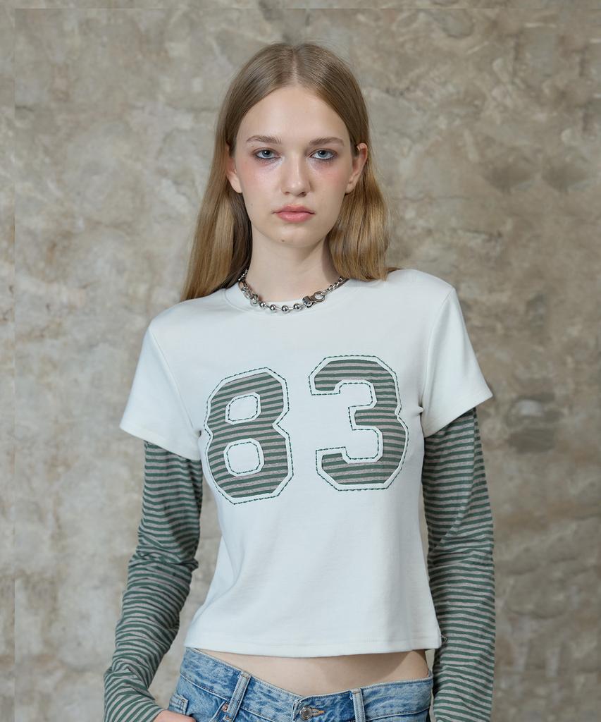 LARTIGENT L13 Stripe T-Shirt(Ivory)