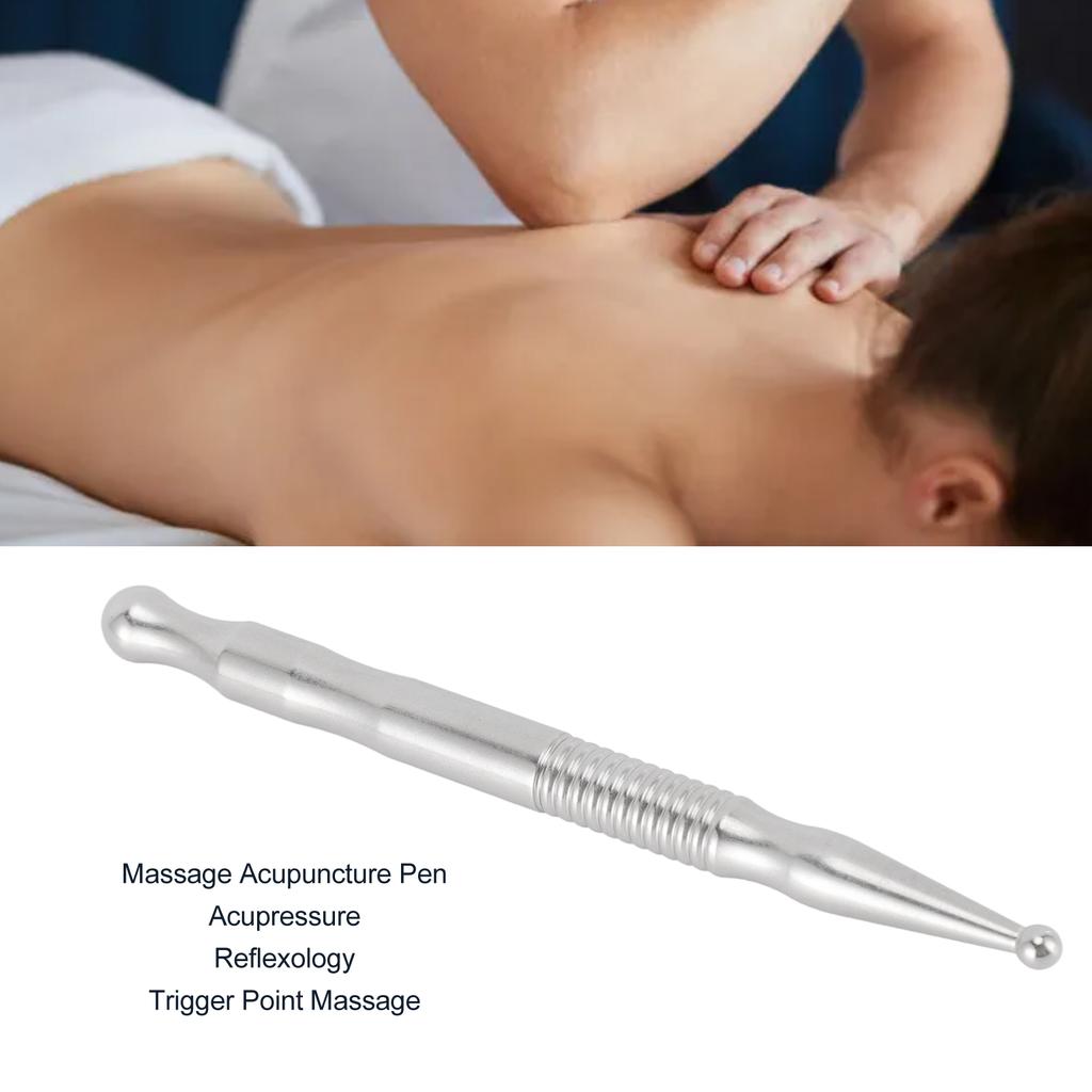Manual Acupressure Pen Stainless Steel Deep Tissue Massage Guasha Reflexology Pressing Point Massager for Hands Feet BJ006