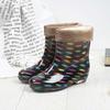 Rain Shoes Female Adult Medium Tube Water Shoes Velvet Non-slip Rain Boots Women's Lightweight Student Rain Shoes Korean Version Fashion Waterproof S