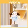 And Playful Fun Plush Dog Keychain Blue And Brown Color Perfect Backpack Decor