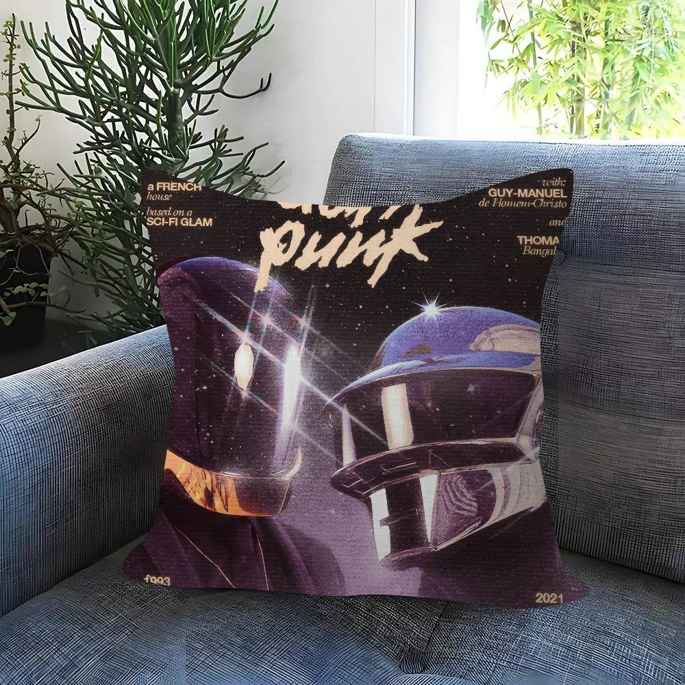 Band ddDaft cool logo Punk Pillow Gift Home Office Decoration Bedroom Sofa Car Cushion Cover case 45x45