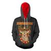 Digital Printing New Christmas Sweater Reindeer 3D Printing Hooded Loose Pullover Couple Sweater