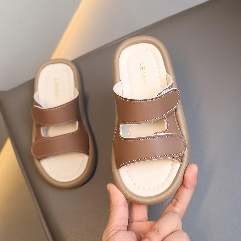 Детские тапочки, простая детская летняя пляжная обувь для мальчиков и девочек, повседневные домашние тапочки с открытым носком, мягкая подошва, 2024 г., новинка