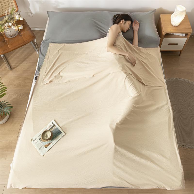 Мягкий портативный спальный мешок для взрослых класса А, легкий спальный мешок из промытого хлопка, грязеотталкивающая простыня для путешествий, отеля