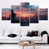 5 Pieces Canvas Wall Arts Cityscapes Poster Painting Far From Tomorrow Wallpaper Home Decor Picture Print Living Room Artwork No Frame