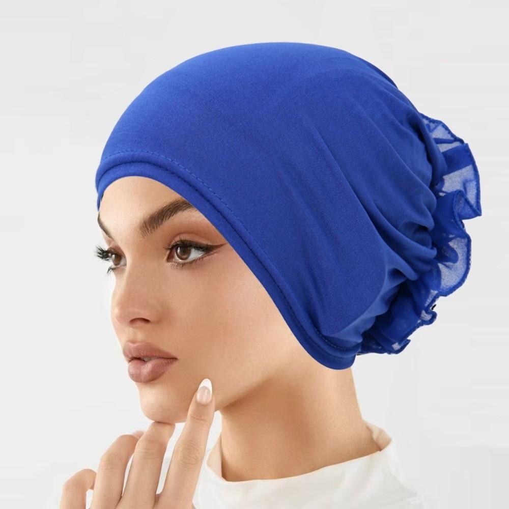 Wrap Style Flower Turban Hat Elastic Islamic Headband Fashion Hijab Caps Hair Loss