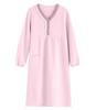 Double Gauze Pajama Lounge Long and Elegant Solid Color [ASHE RANGELS] Women's Fall/Winter Dress, Fluffy, 100% Cotton, V-Neck, Soft, Warm, Sleeves,