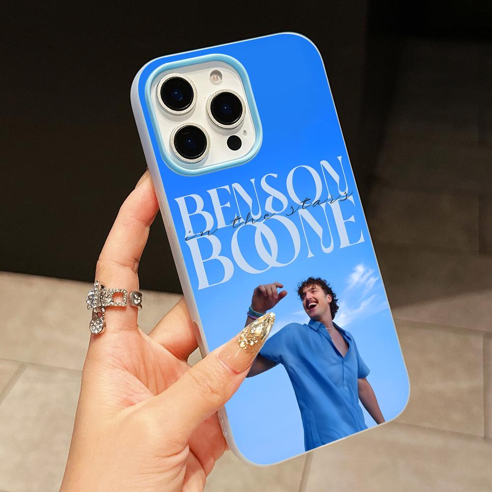Benson Boone Jelly Double layer Light Blue Mobile Phone Case for iPhone 17 16 15 14 13 12 11 Air Pro Max Plus Protective