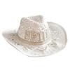 Свадебная шляпа ковбоя с полыми полями для женщин, летняя шляпа из плетеной соломы ручной работы, для пляжного отдыха