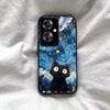 Чехол для OPPO Reno11 F 5G Аниме Черный Кот Звездное Облако Печать Чехол для Телефона Акриловая Жесткая Задняя Панель С Гибким TPU Краем