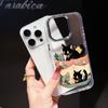 Роскошный чехол для телефона «Две черные кошки» для iPhone 17 Air 16E 16 15 Pro Max 14 Plus 13 12 Mini X Xs 8 7 Мягкая крышка из ТПУ Аксессуар Coques