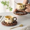 Особенно красивая кофейная чашка Керамическая чашка для латте с ложкой Высококлассная и роскошная Высококачественная Изысканная чашка для послеобеденного чая для пары