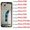 LCD Front Frame Housing For Xiaomi Poco C40 C50 C55 C61 C75 C85 4G 5G LCD Front Bezel Plate Housing Replacement Repair Parts