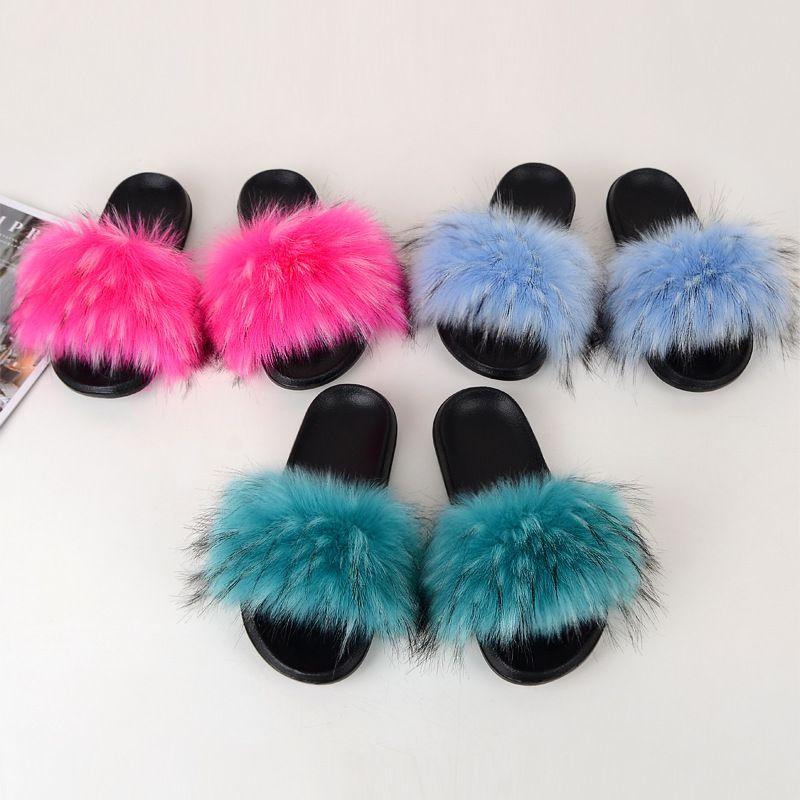 Cozy Girls Home Outdoor Slides With Soft Fur Decoration And Furry Design