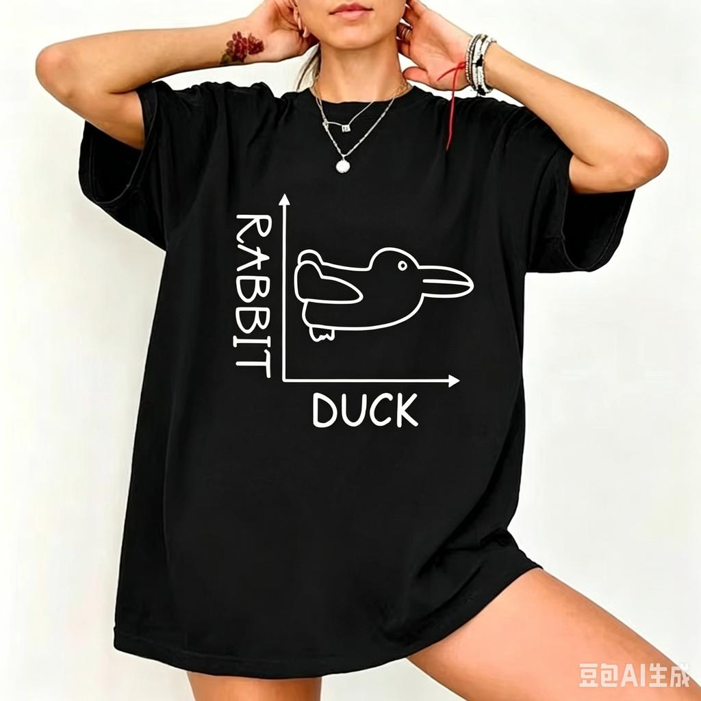 Duck Rabbit Fun Math T Shirt Unisex Fathers Day Birthday Gift For Unisex Funny Adult Tshirt Summer Tshirts Short Sleeve Unisex Tees