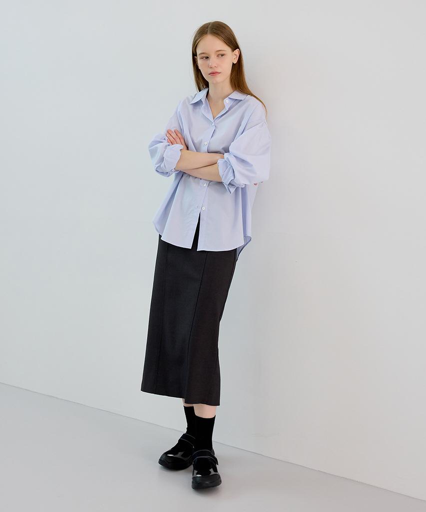 Noing Wool Long Skirt (Charcoal)