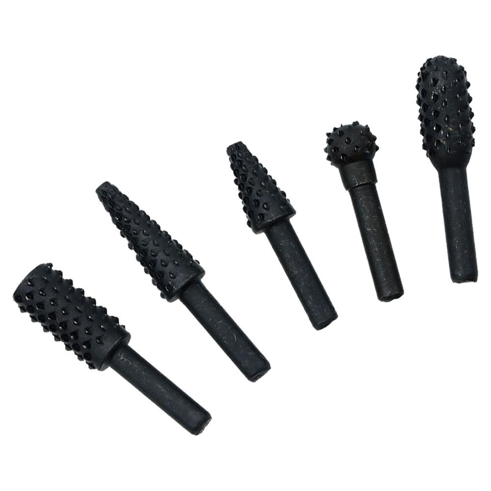 5pcs Black Finish Rotary Drill Bits Set High Carbon Steel Twist Drill Bits Set Wood Carving