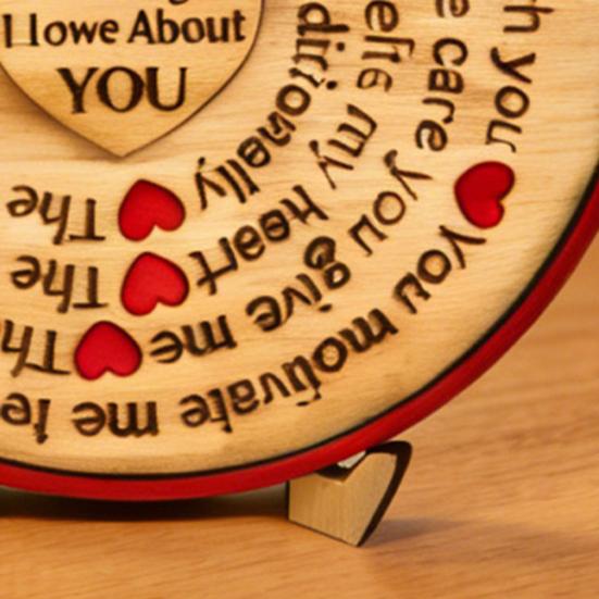 10 Things I Love about You Wooden Sign Romantic Quote Tabletop Sign Rustic Farmhouse Ornament for Home Bedroom Living Room Shelf Table Tiered Tray