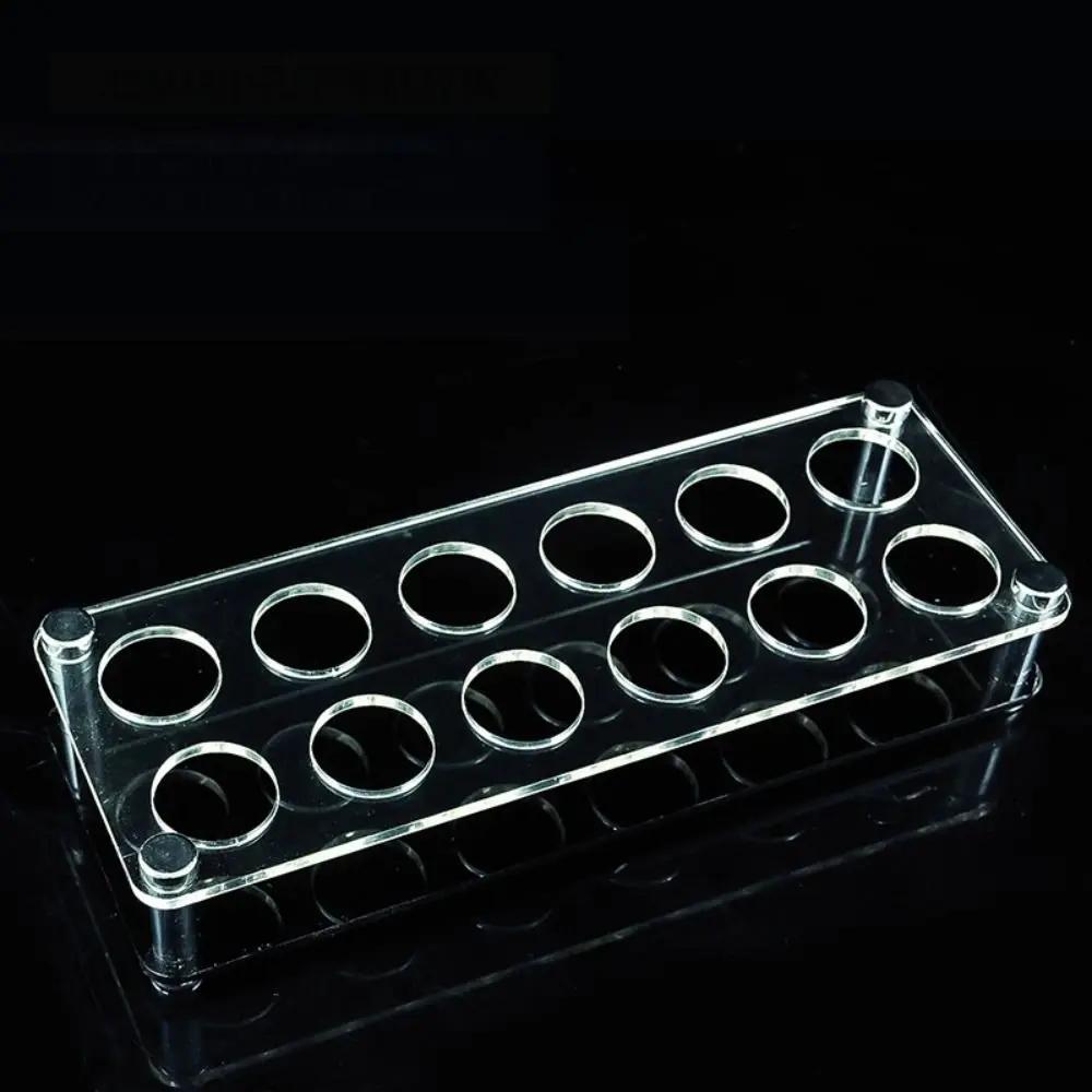 Прозрачный акриловый держатель для стаканов 32/38 мм Круглое отверстие Держатель для бокалов для вина Черная основа Многослотовый поднос для подачи стаканов Бар