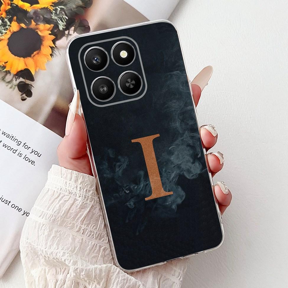 Clear For Honor 400Smart 5G LGN-NX1 Case For Honor 400 Smart Cover Luxury A-Z Letters Fashion Flowers Crown Soft Bumper Casing