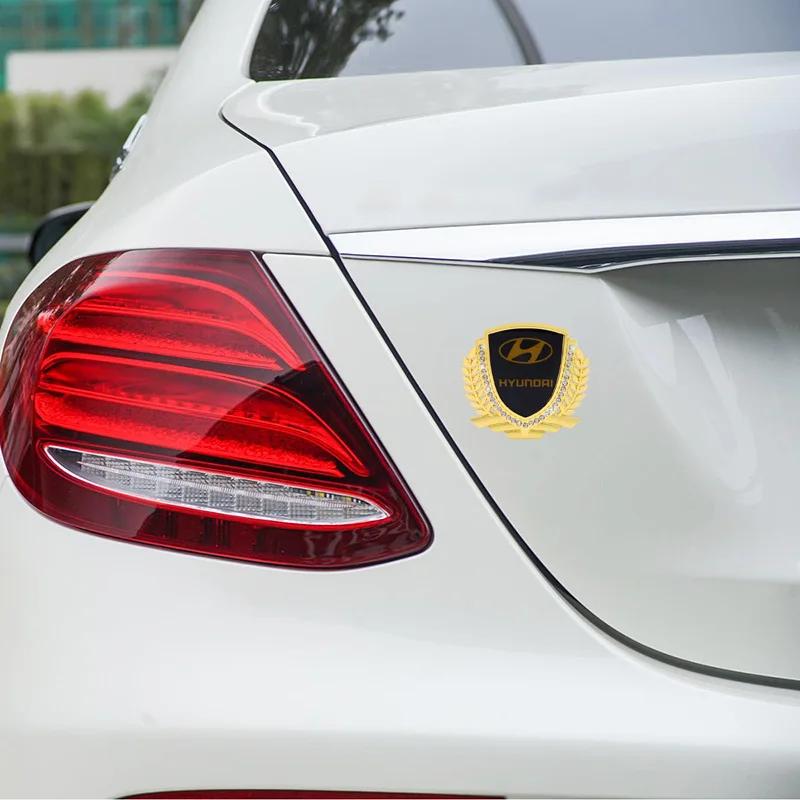 Car Side Window Badge for Hyundai I30 Tucson Solaris IX35 Sonata Encino Verna Elantra Azera Rear Trunk Diamond Crystal Sticker ZZ34