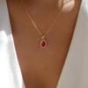 Crystal Gemstone Necklace Personalized Oval Jewelry Fashion Round Clavicle Chain Alloy Pendant Women