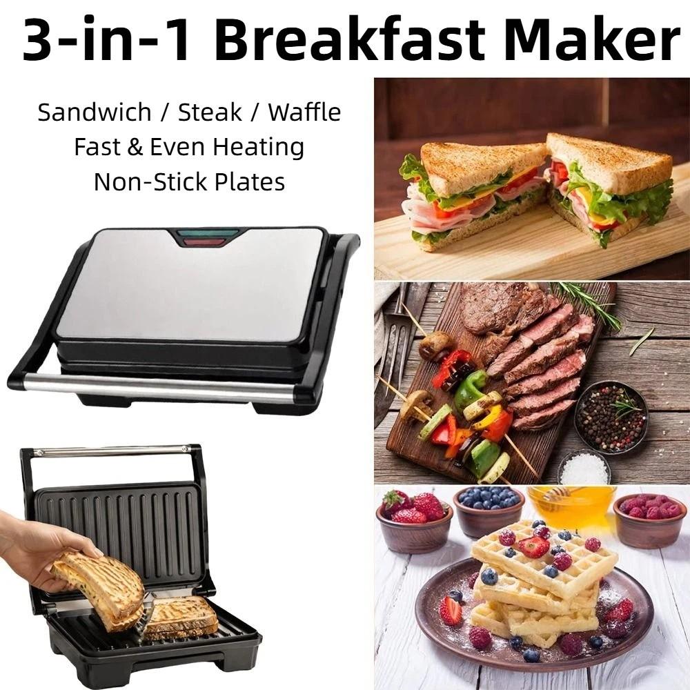 Non-Stick Electric Sandwich Pan Quick Heating Sandwich Maker Bread Sandwich Toaster Breakfast