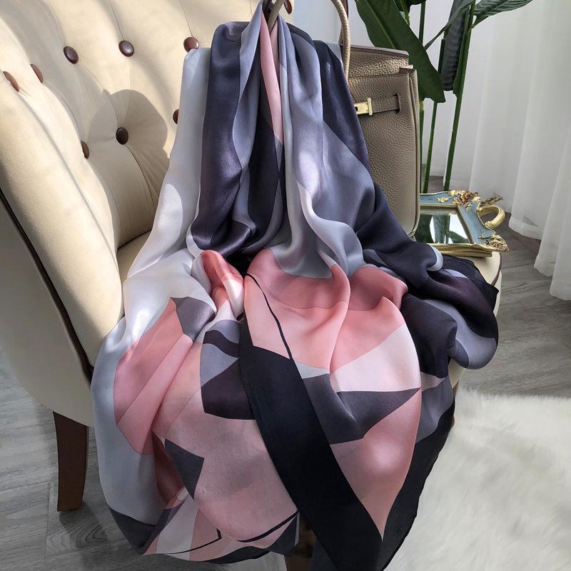 Ханчжоу 100% натуральный шелковый шарф для женщин, бандана, длинные шарфы, платок, роскошный высококачественный хиджаб, эшарпе, пашмина