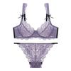 Коллекция Сексуальное кружевное ленточное бюстье и трусики для размера L MR Женщины, фиолетовый,