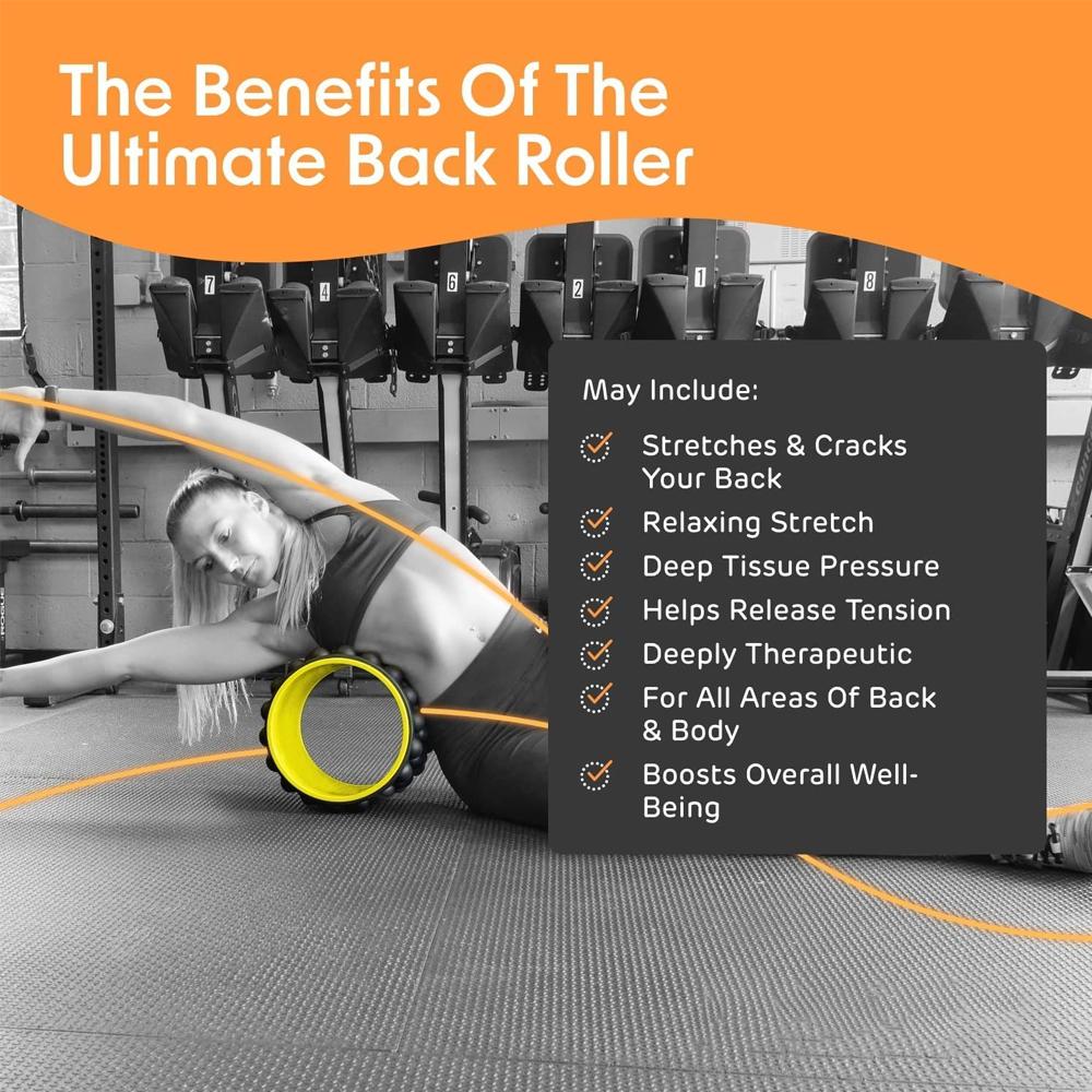 Back Stretcher and Back Massager Patented Advanced Foam Roller Ultimate Yoga Wheel Chiropractic Massager