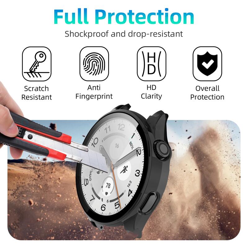 Чехол+Стекло Для Xiaomi Watch 5 ПК Полная Защита Бампер Защита от царапин Защитная Крышка Защитное Стекло Для Xiaomi Watch 5 Аксессуары