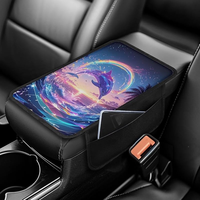 Чехол на центральную консоль автомобиля с принтом черепа, нескользящий чехол на подлокотник для автомобиля, универсальные защитные чехлы для подлокотников, подходят для автомобилей, внедорожников, декоративные чехлы для автомобилей