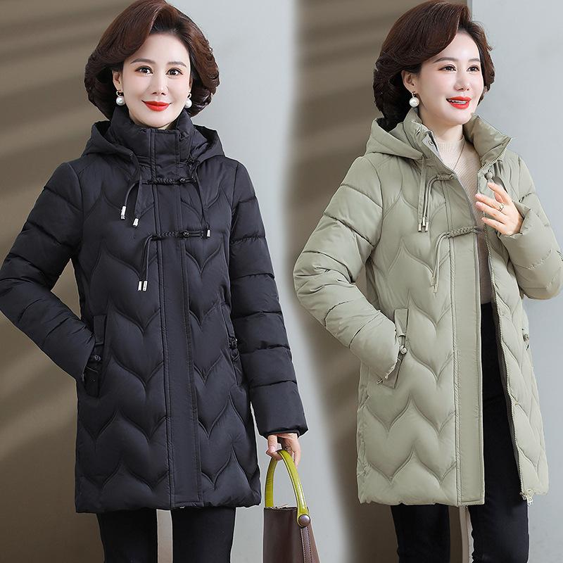 Модная облегающая куртка с капюшоном и хлопковой подкладкой для женщин, новая зимняя утепленная куртка средней и длинной длины с хлопковой подкладкой
