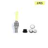 Bicycle decoration,Neon Bicycle Spokes with battery,Tire Valve caps,Wheel LED Light,accessories of - 2pcs Yellow